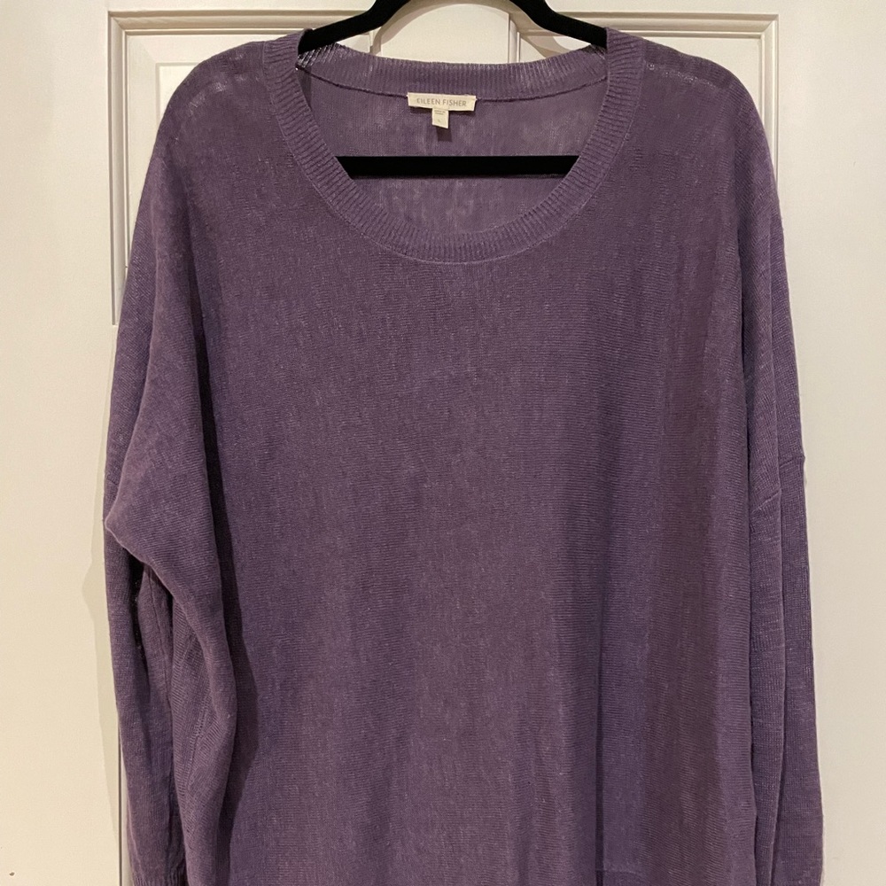 Perfect condition, loose fit sweater, slightly shear. Large Eileen Fisher.